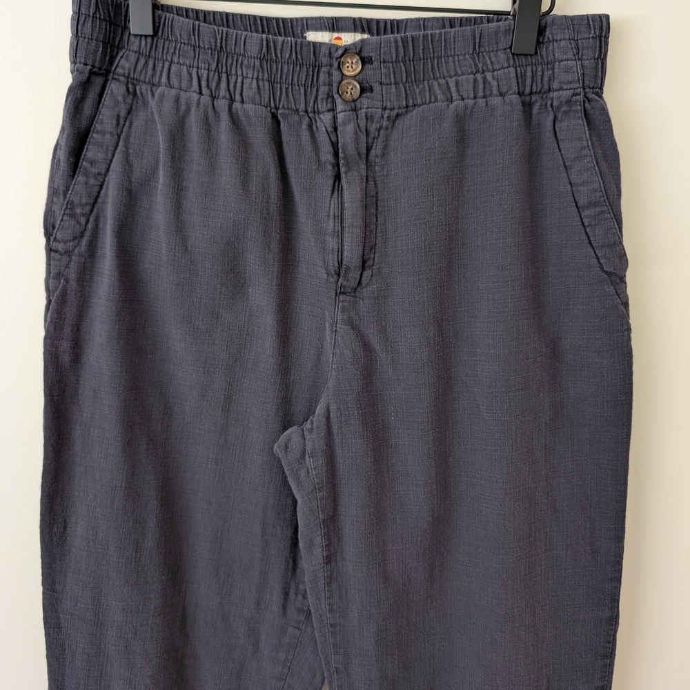 Marine Layer Womens Medium Elle Relaxed Crop Pant Blue Coastal Casual Cottage - Picture 3 of 10